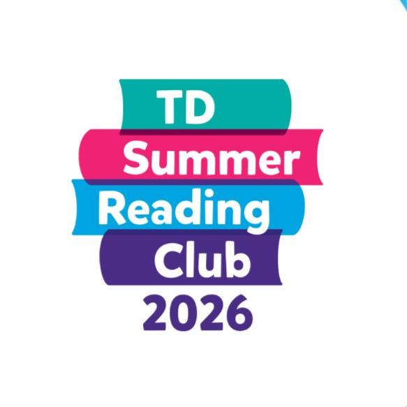TD Summer Reading Club 2026 logo in colorful stripes.